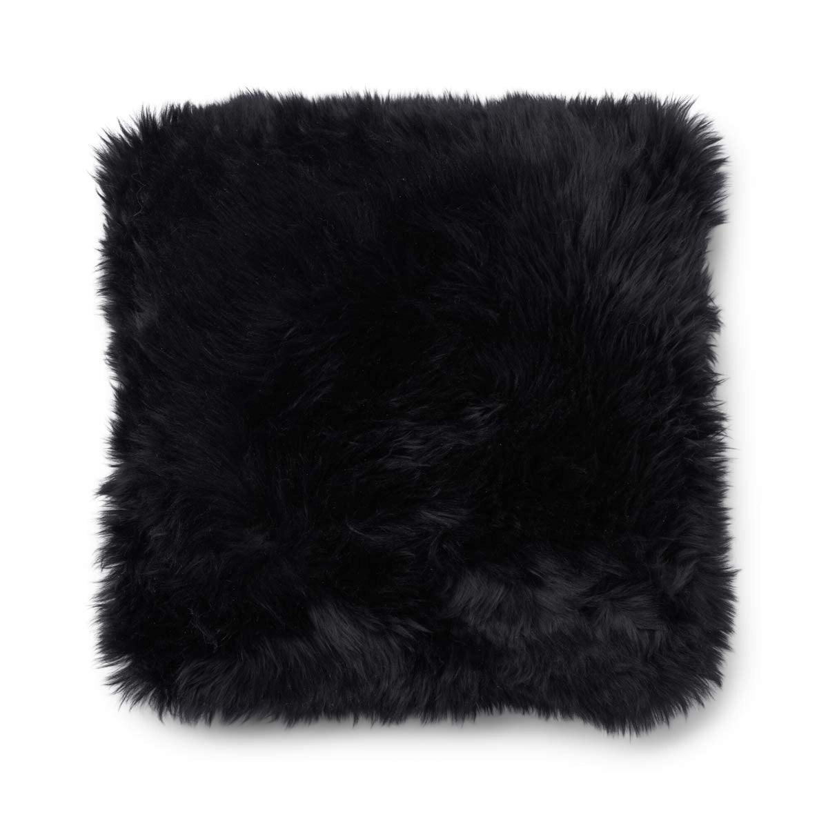 Long-Wool Sheepskin Cushion | 20x20 in | 13x20 in Charcoal/Black / 20x20 in