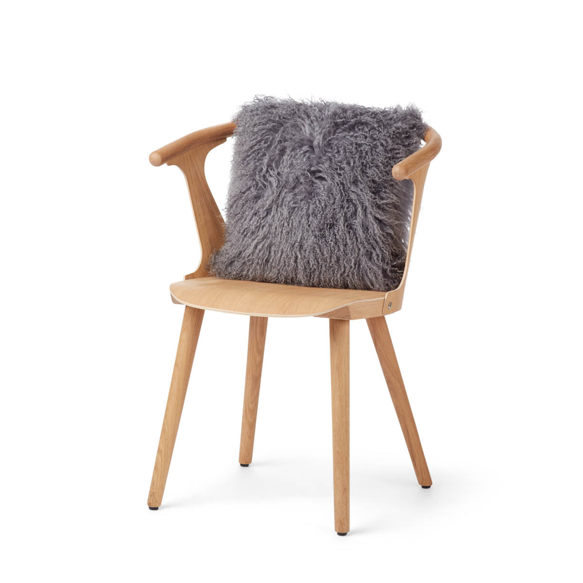 Sheepskin Cushion | Tibet | 16x16 in Steel
