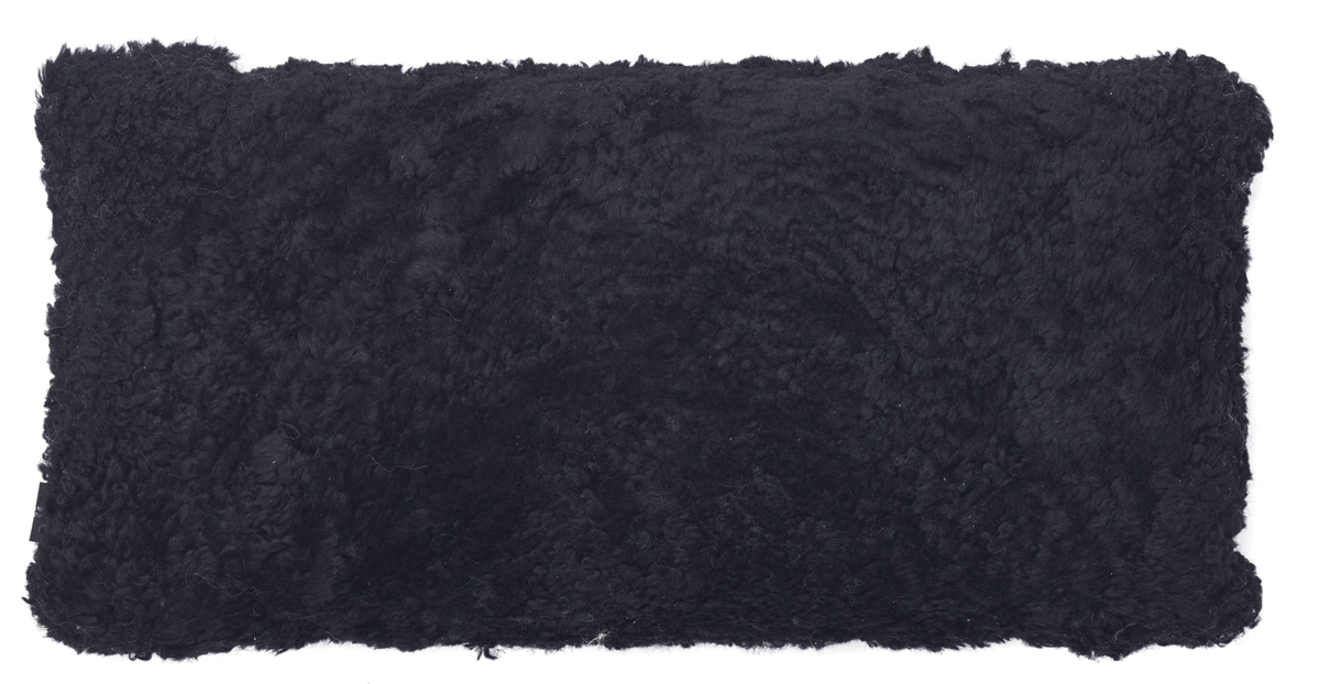 Short-Wool Cushion | Doublesided | 12x24 in Black