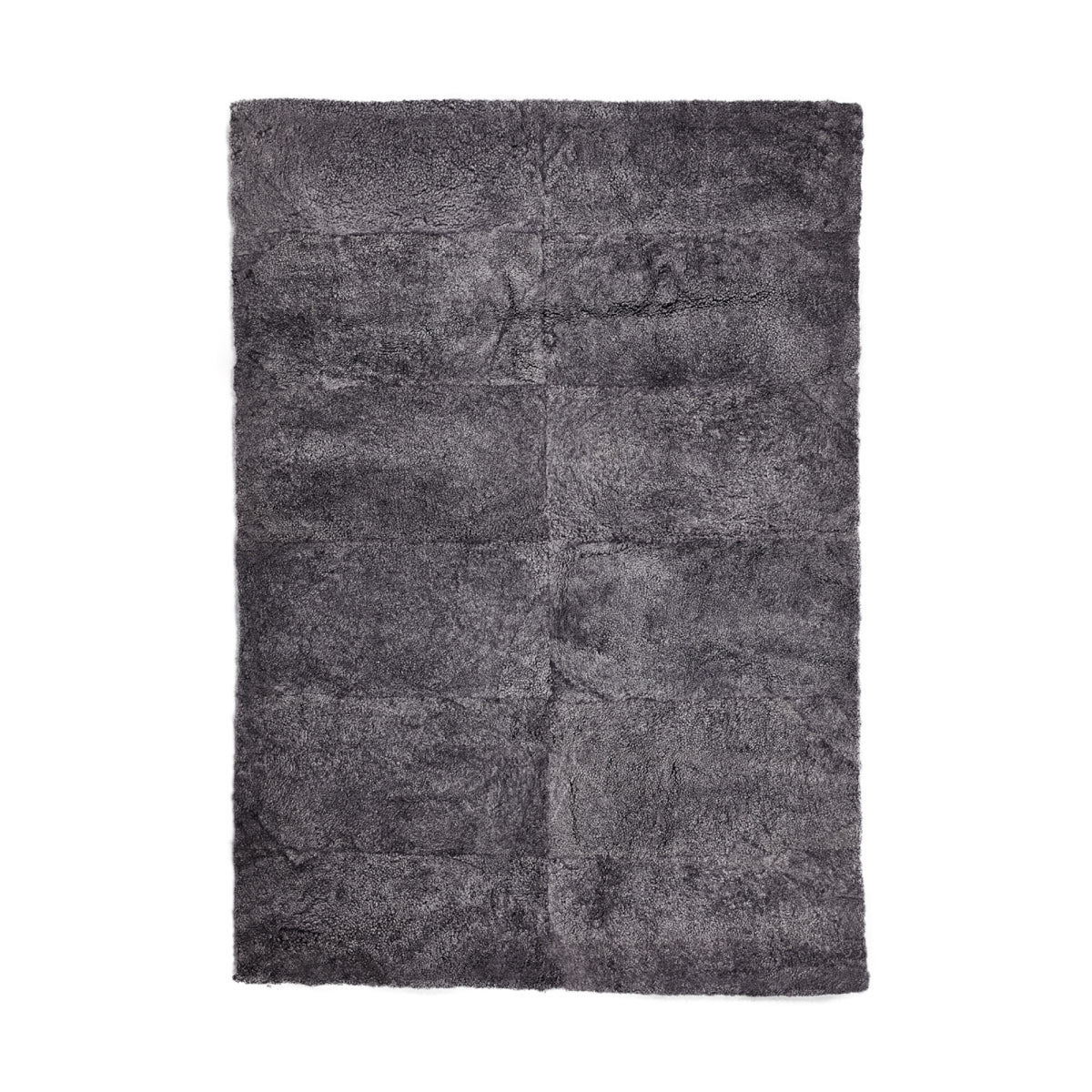Short Wool Curly Sheepskin Design Rug Anthracite / 138x98 in