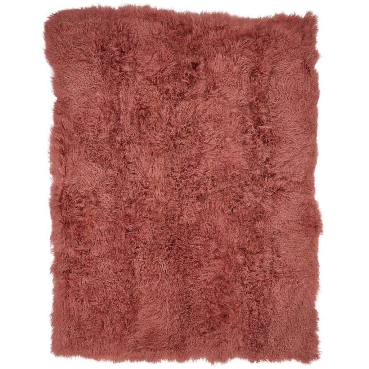 Throw of Curly Sheepskin | 55x71 in Old Rose