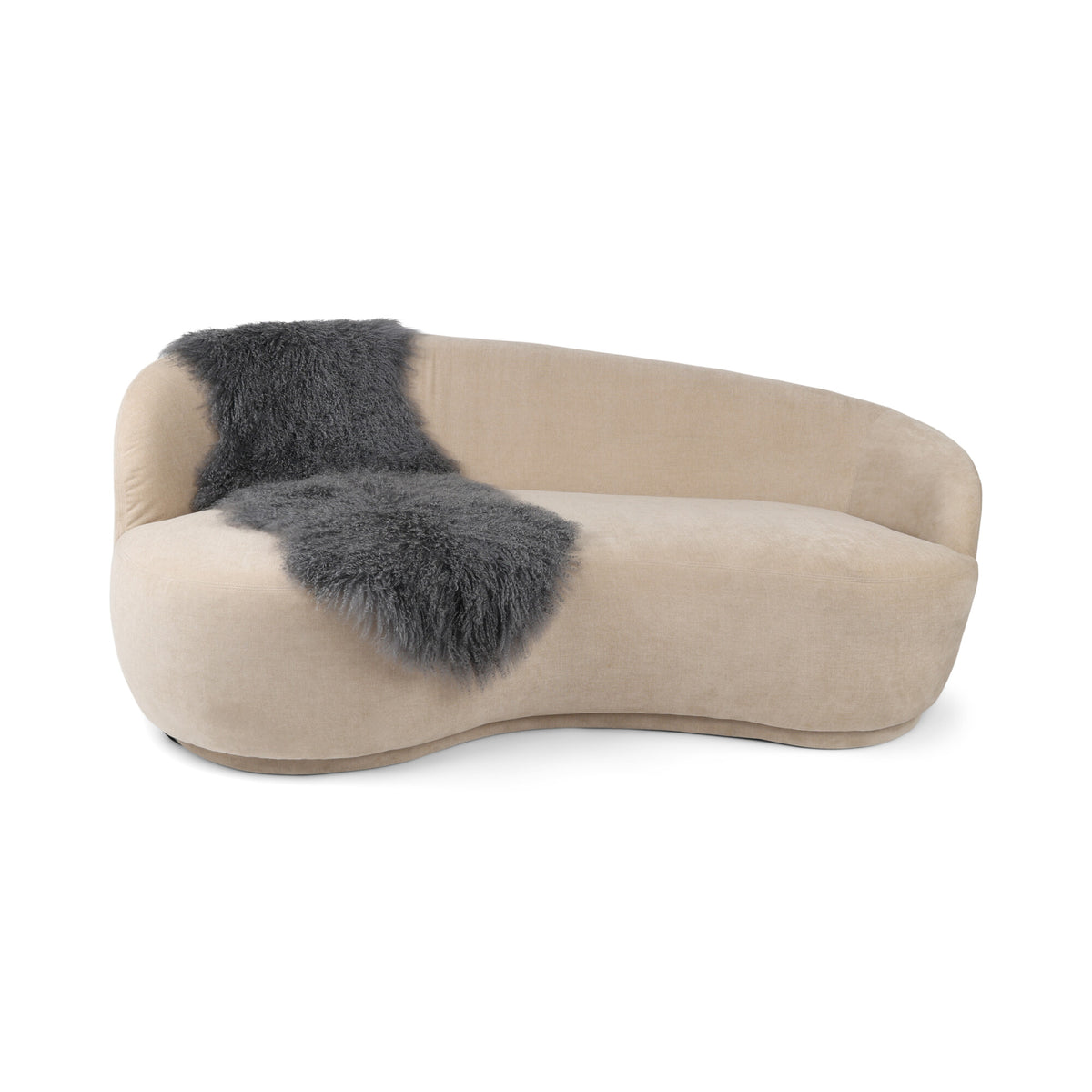 Double Mongolian Sheepskin | 59 x 22 in Steel