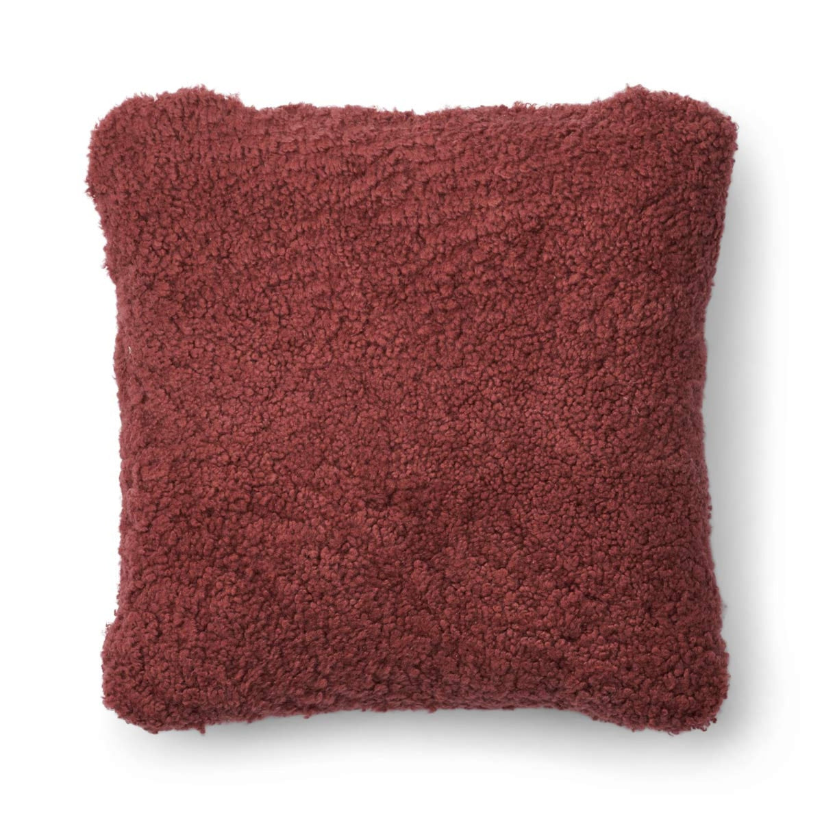 Short-Wool Sheepskin Cushion | Doublesided | 16x16 in  Spiced Apple