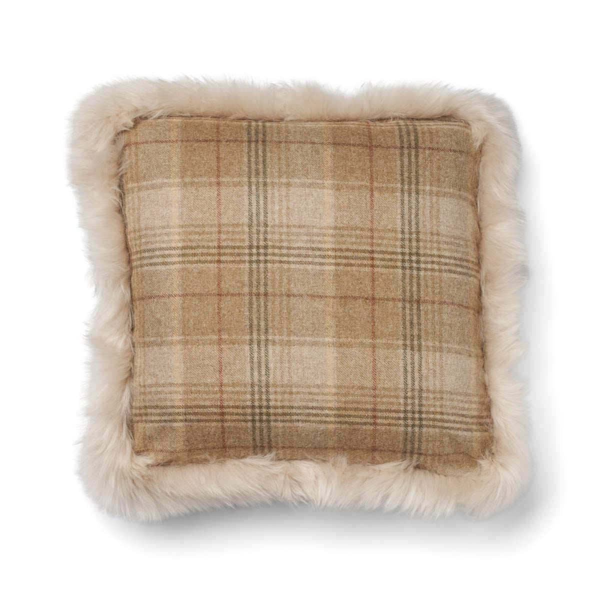 Wool Cushion | Doublesided | LW trim | 20x20 in | 13x20 in Sand-Beige/Linen / 20x20 in
