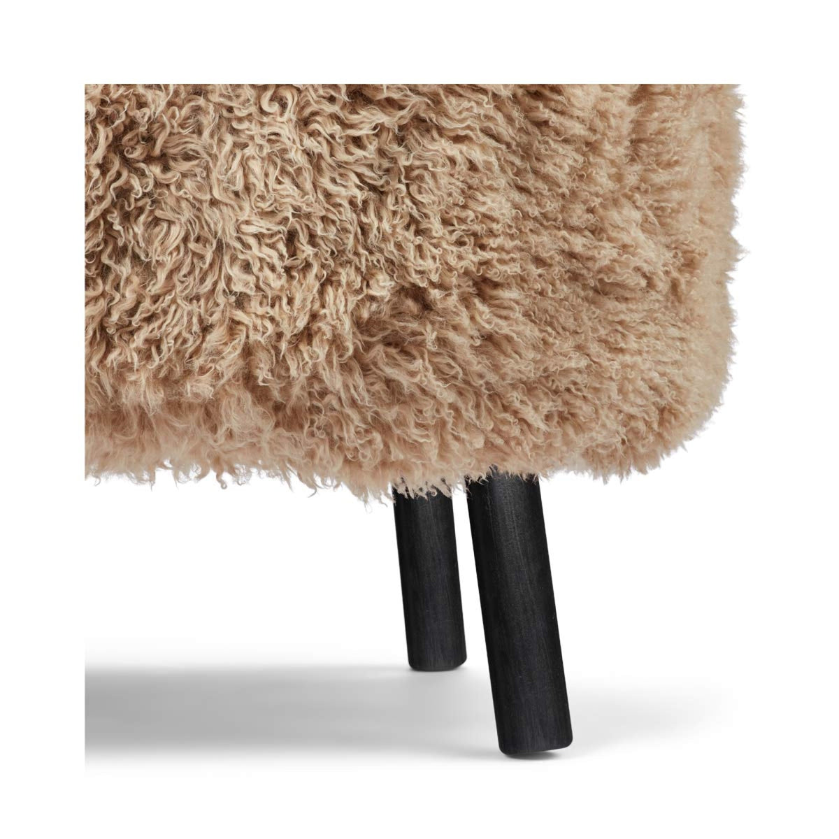 Emily Lounge Chair | Long Wool Honey / Black Beech Legs