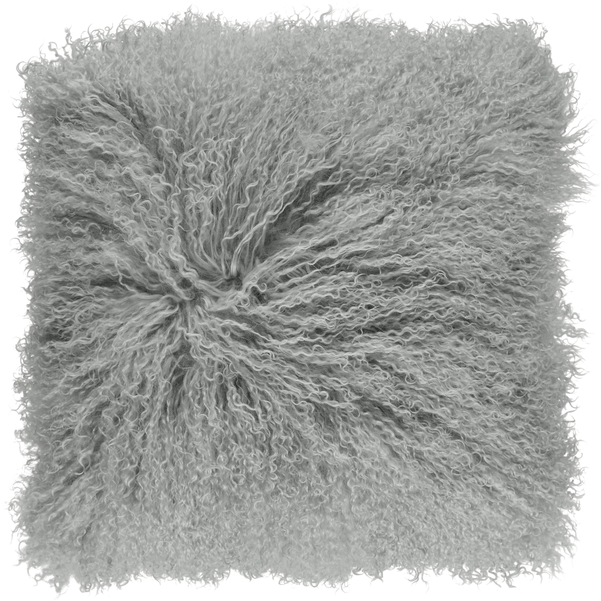 Curly Cushion | 16x16 in Light Grey