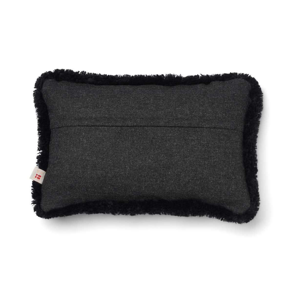 Short-Wool Sheepskin Cushion | SW trim | 20x20 in | 13x20 in Charcoal/Black / 13x20 in