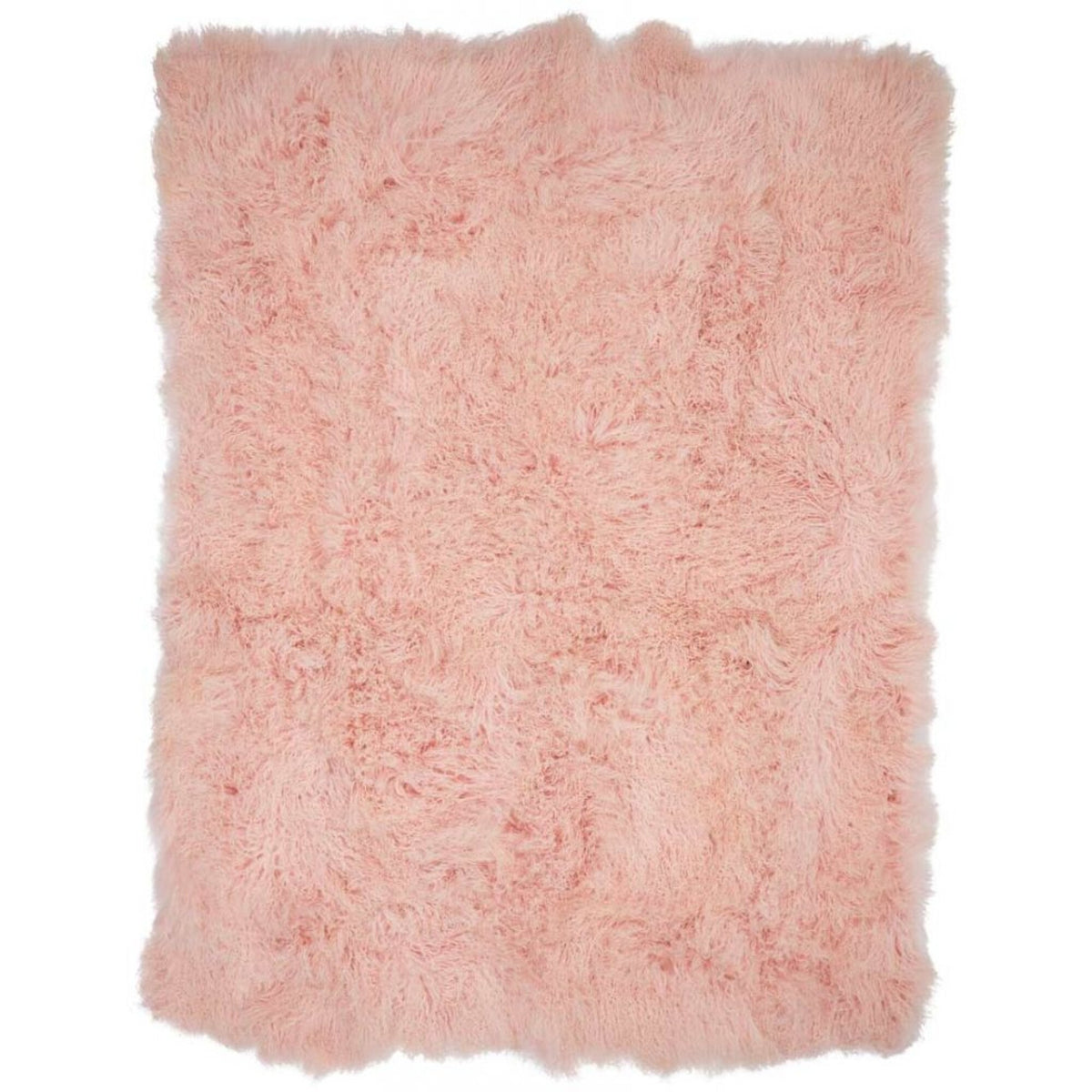 Throw of Curly Sheepskin | 55x71 in Candy