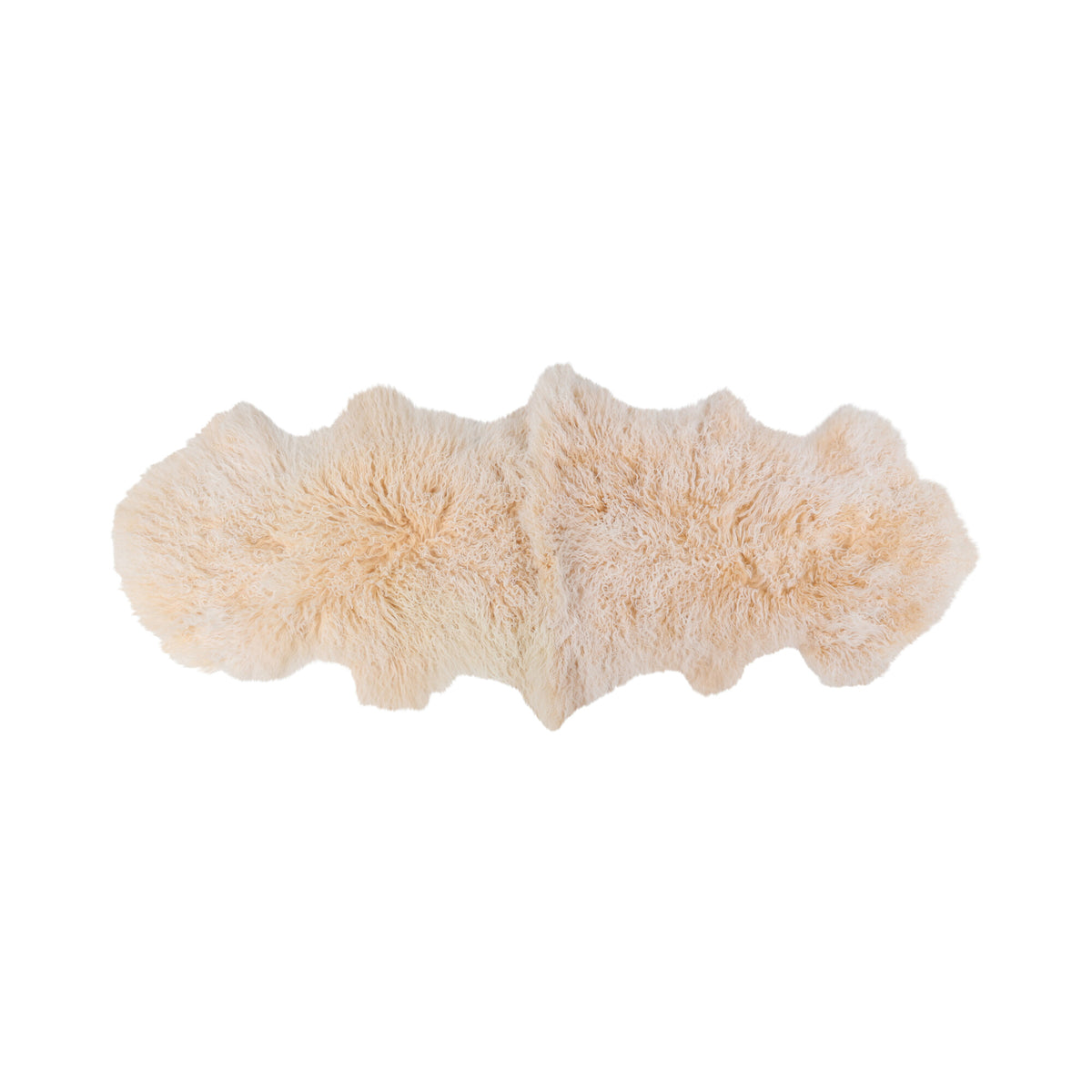 Double Mongolian Sheepskin | 59 x 22 in Arctic Sunrise