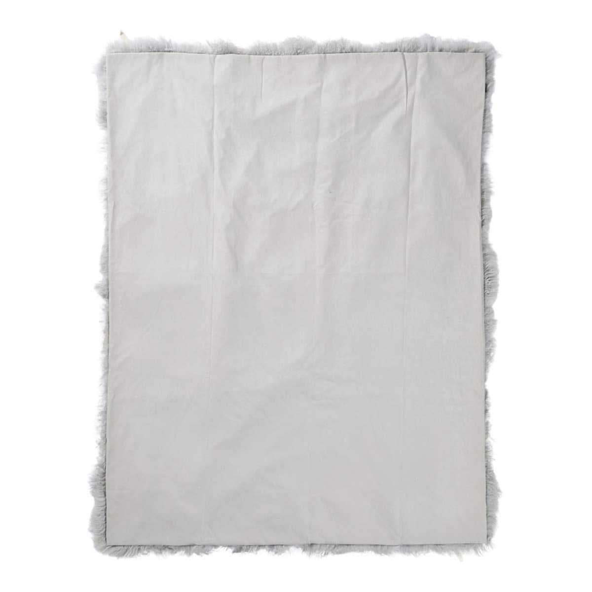 Throw of Curly Sheepskin | 55x71 in Light Grey