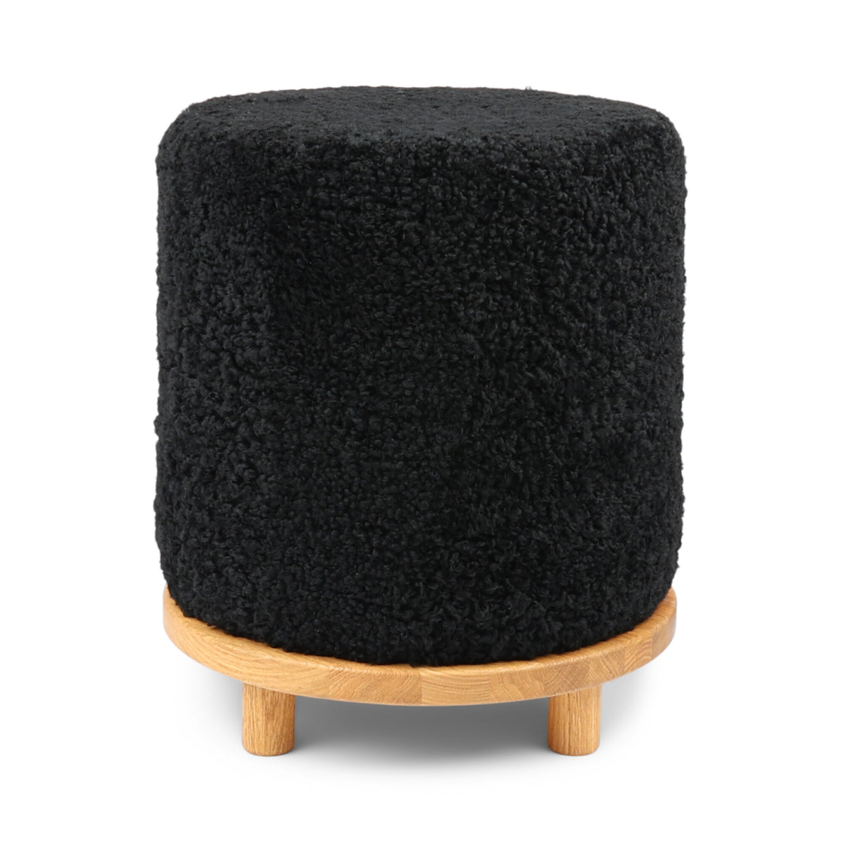 Simon Stool Black / Oak Legs