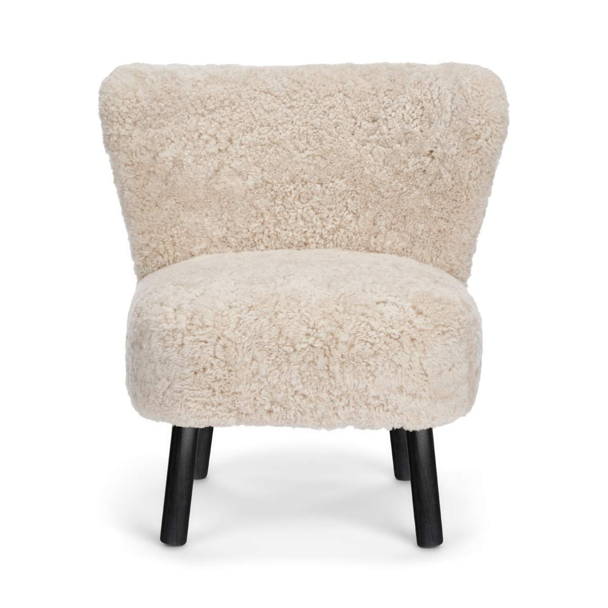 Emily Lounge Chair | Short Wool Pearl / Black Beech Legs