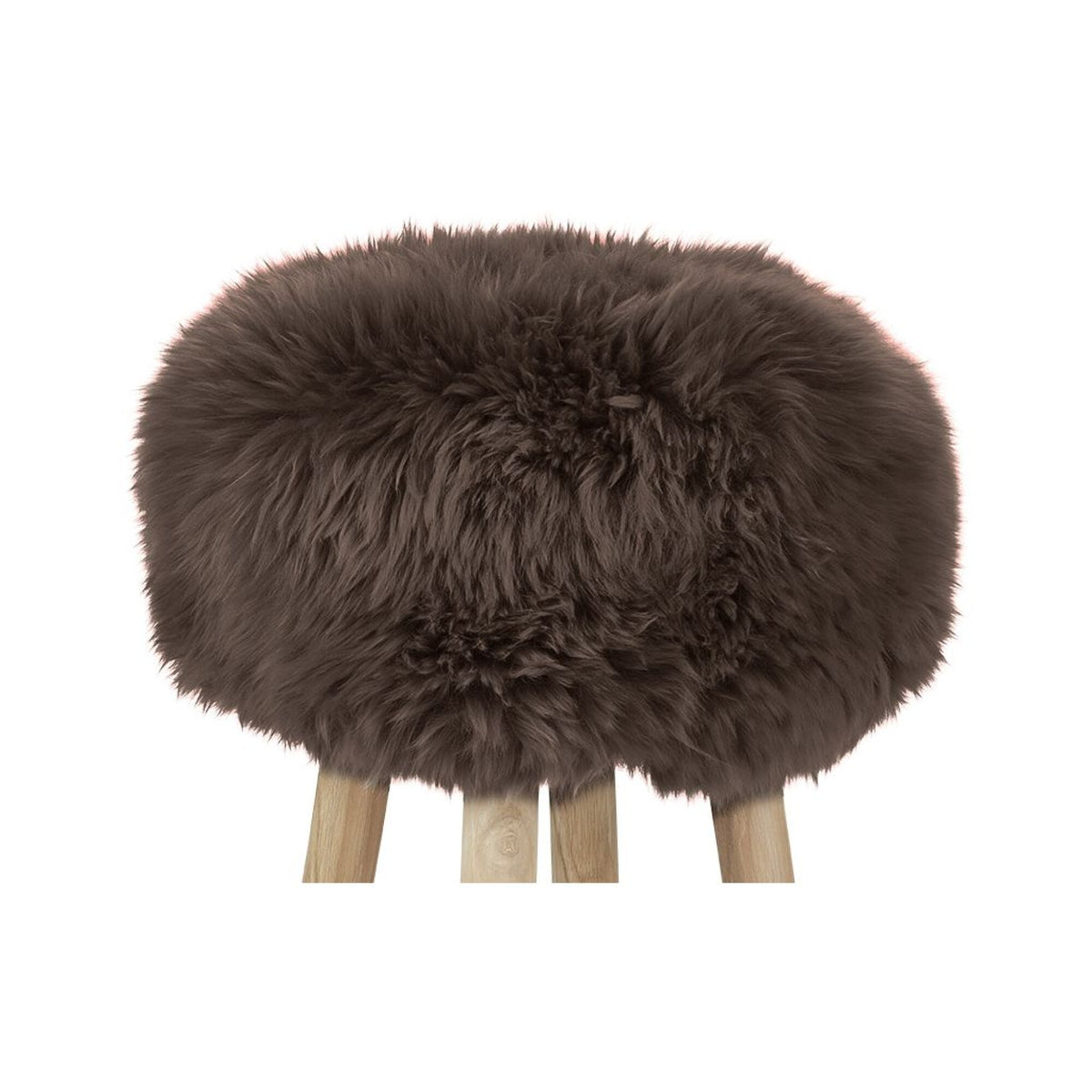 Theo Bar Stool + Cover | Oak Legs | New Zealand Sheepskin Walnut