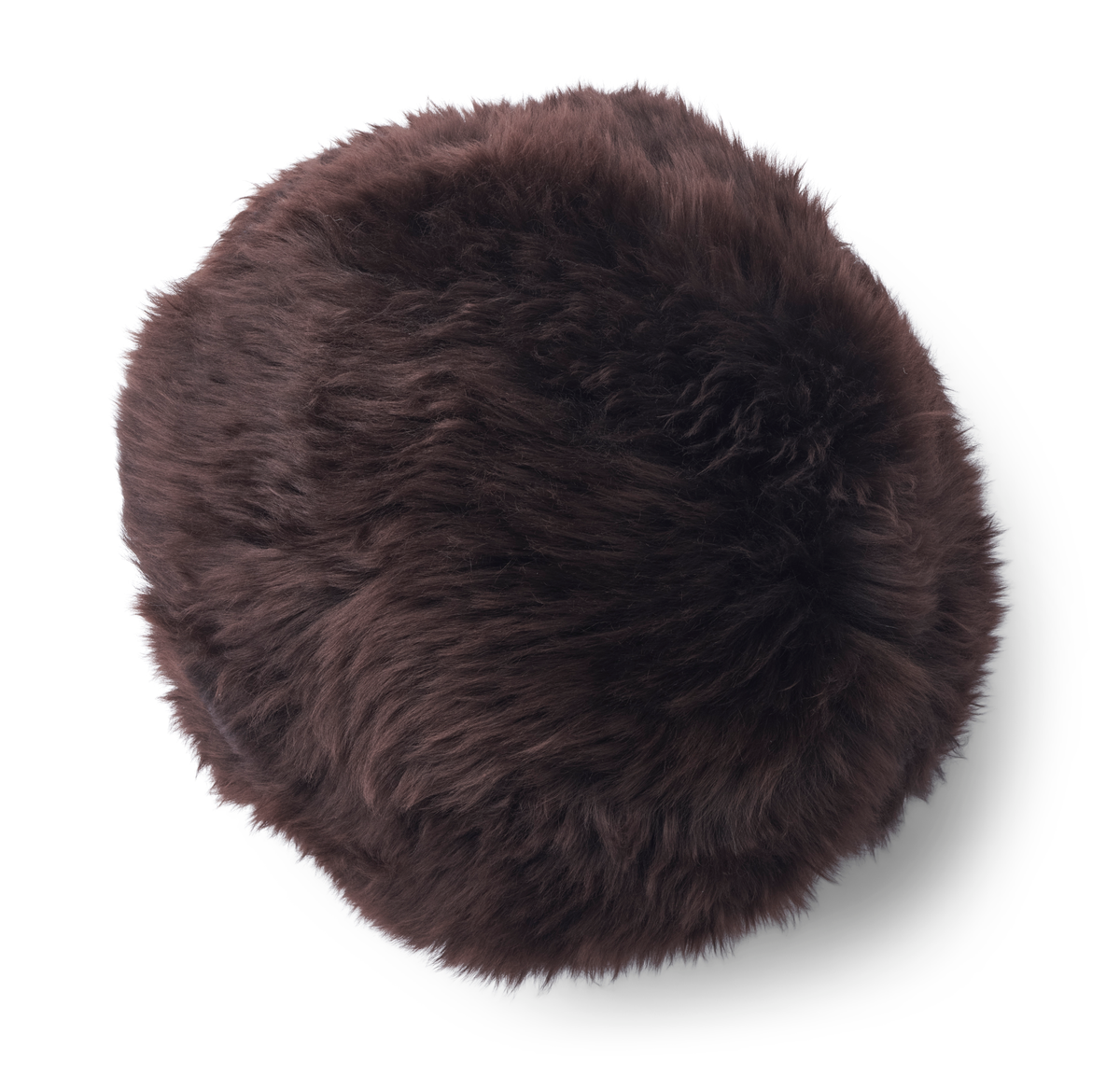Angelite Cushion | D10 in | D12 in | D14 in | Long Wool Chocolate / D12 in