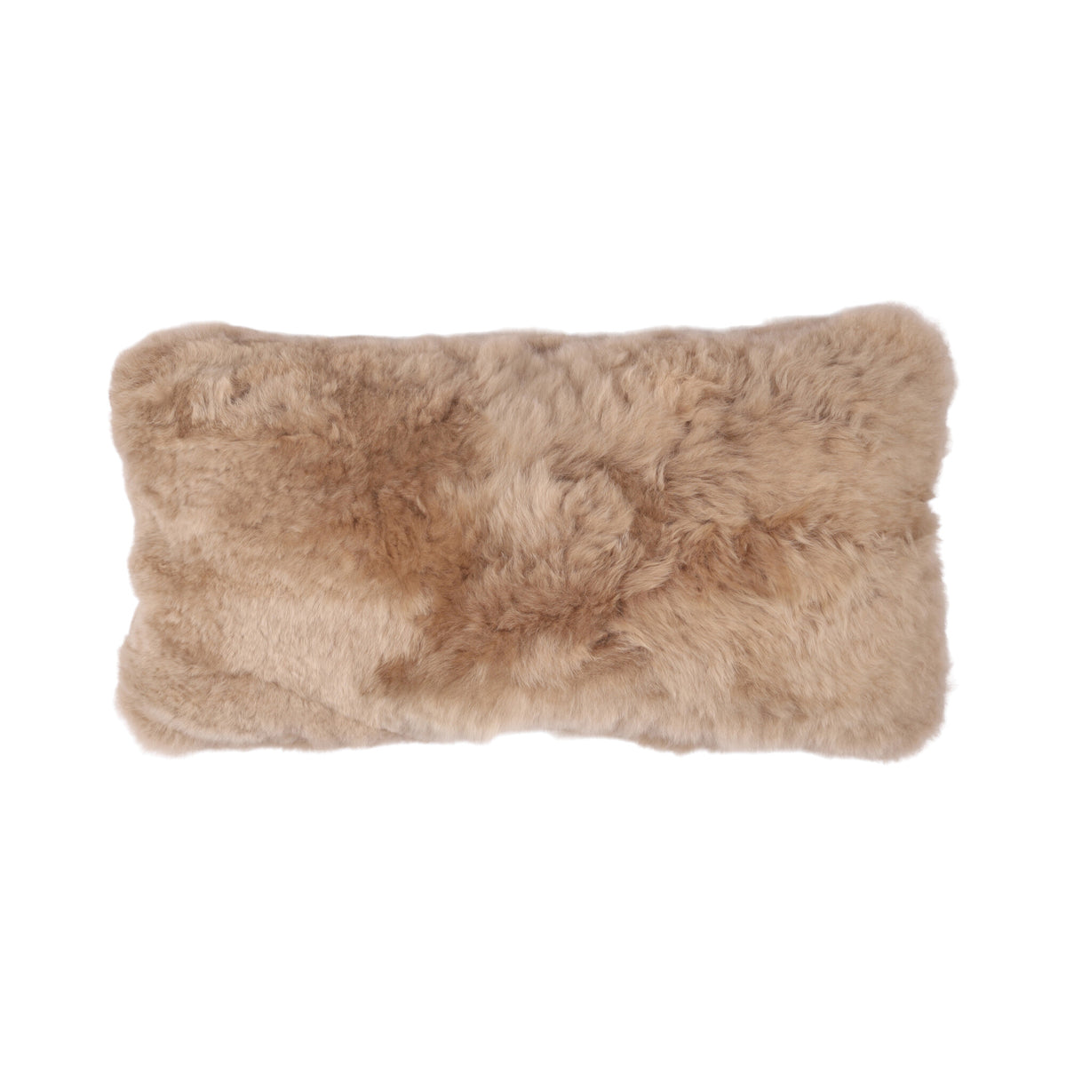 Alpaca Cushion | Long Wool Taupe / 12x24 in