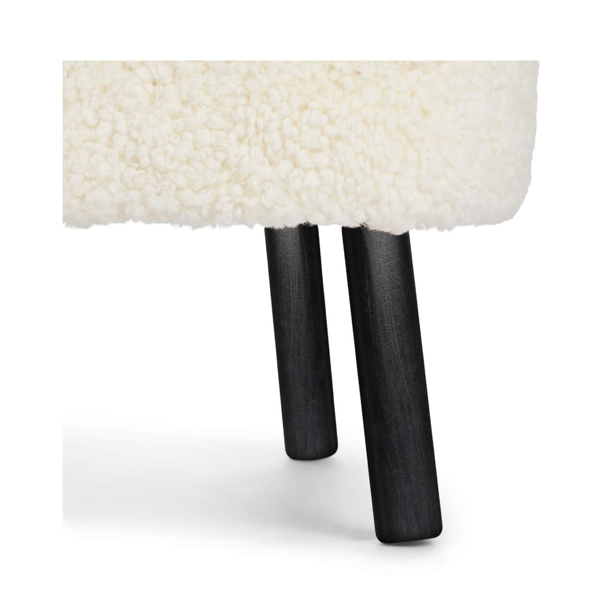 Emily Lounge Chair | Short Wool Ivory / Black Beech Legs