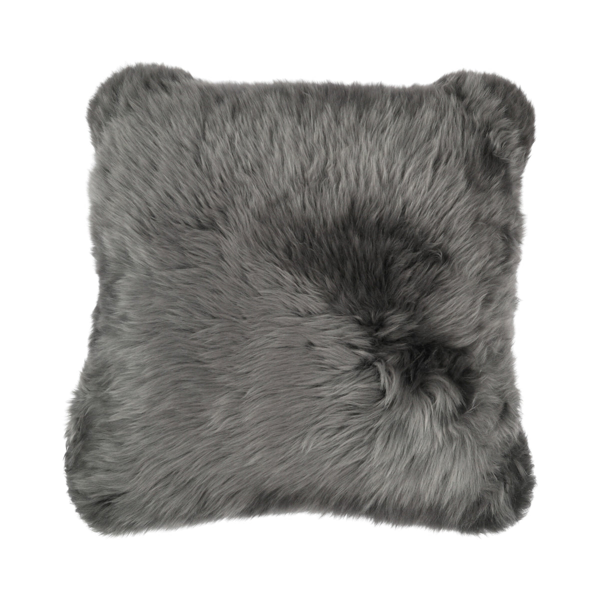 Sheepskin Cushion | Long Wool | New Zealand | Square Steel