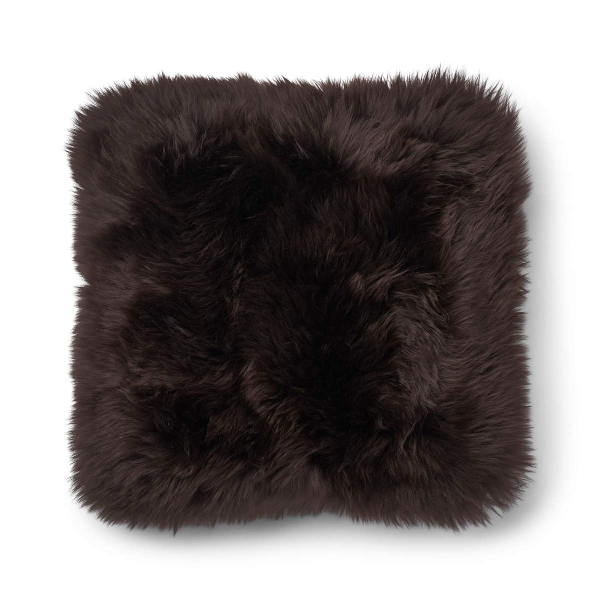 Long-Wool Sheepskin Cushion | 20x20 in | 13x20 in Brown/Chocolate / 20x20 in