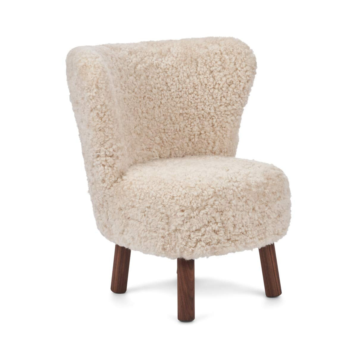 Emma Mini Lounge Chair Pearl / Walnut Legs