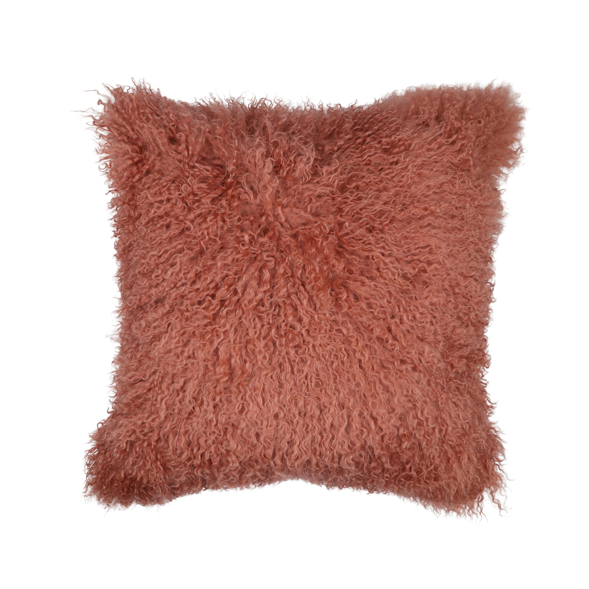 Sheepskin Cushion | Tibet | 20x20 in Old Rose