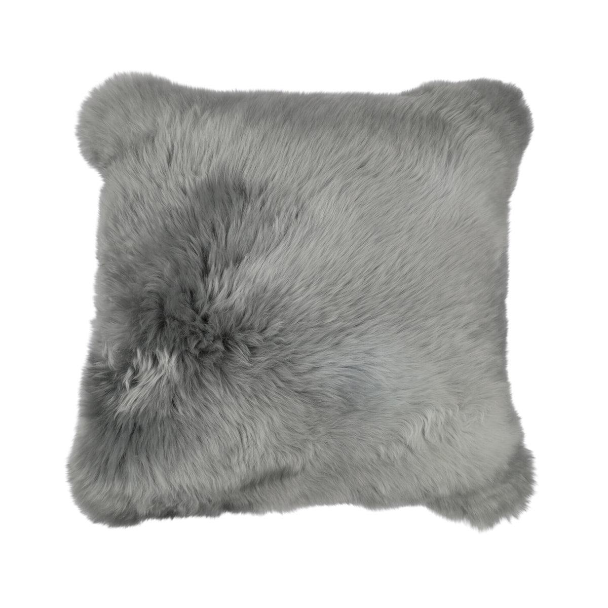 Sheepskin Cushion | Long Wool | New Zealand | Square Light Grey