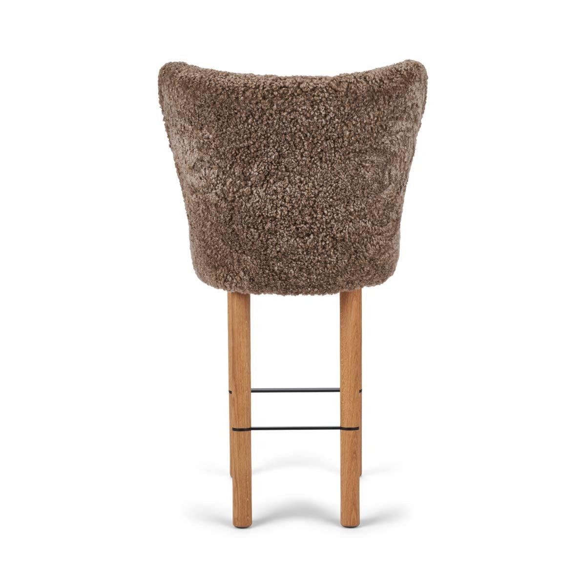 Emilia Bar Stool Taupe / Oak Legs w. Black Steel Frame