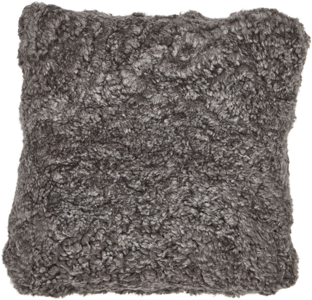 Short-Wool Sheepskin Cushion | Doublesided | 16x16 in  Graphite