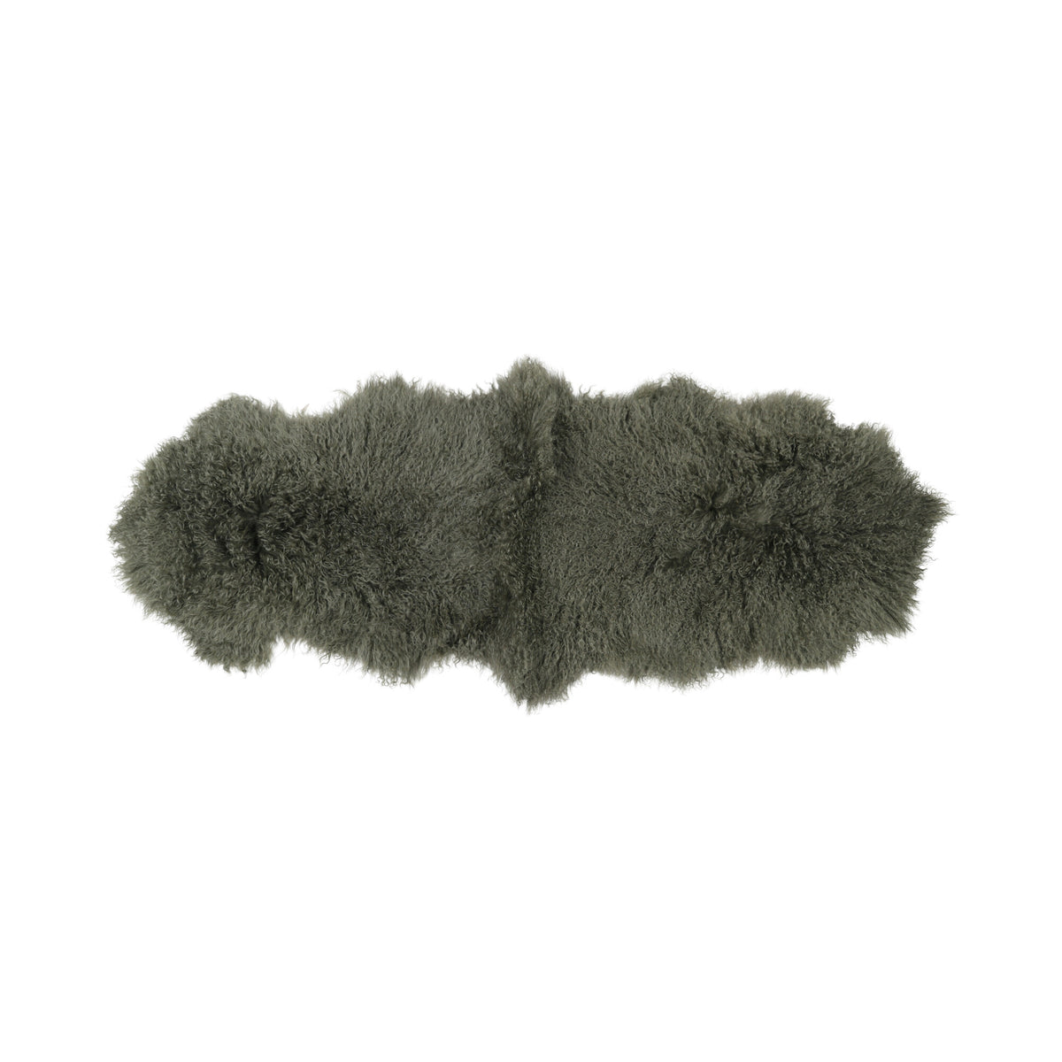 Double Mongolian Sheepskin | 59 x 22 in Hedge Green