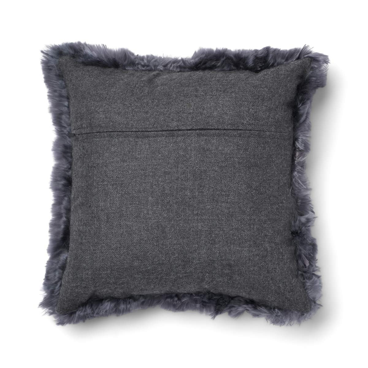 Alpaca Cushion | Long Wool Steel / 16x16 in