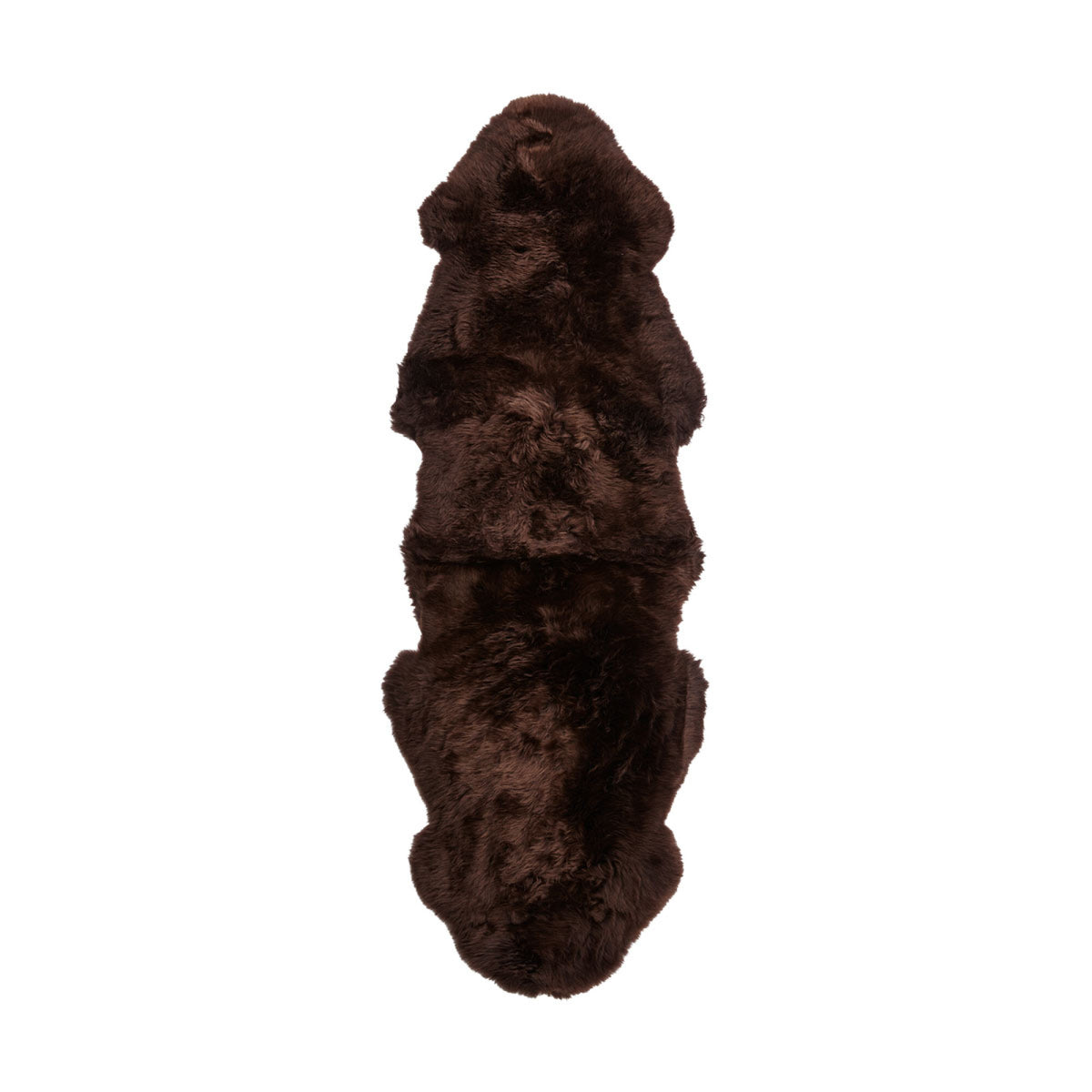 Double Sheepskin | Long Wool | New Zealand | 63x24 in Chocolate
