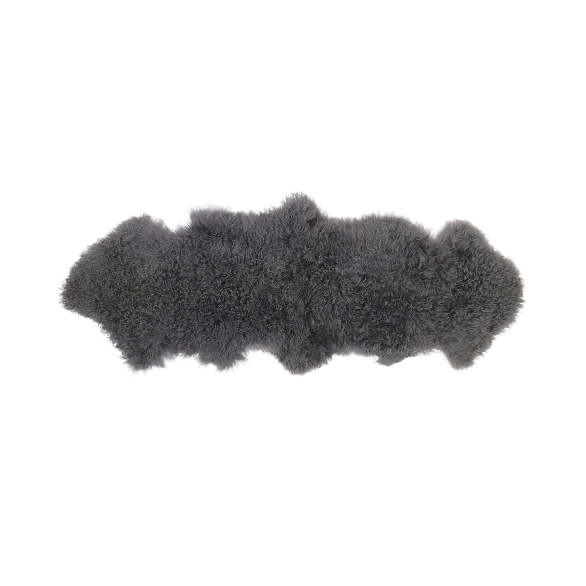 Mongolian Sheepskin 20x59 in ( 2 skins together) Steel