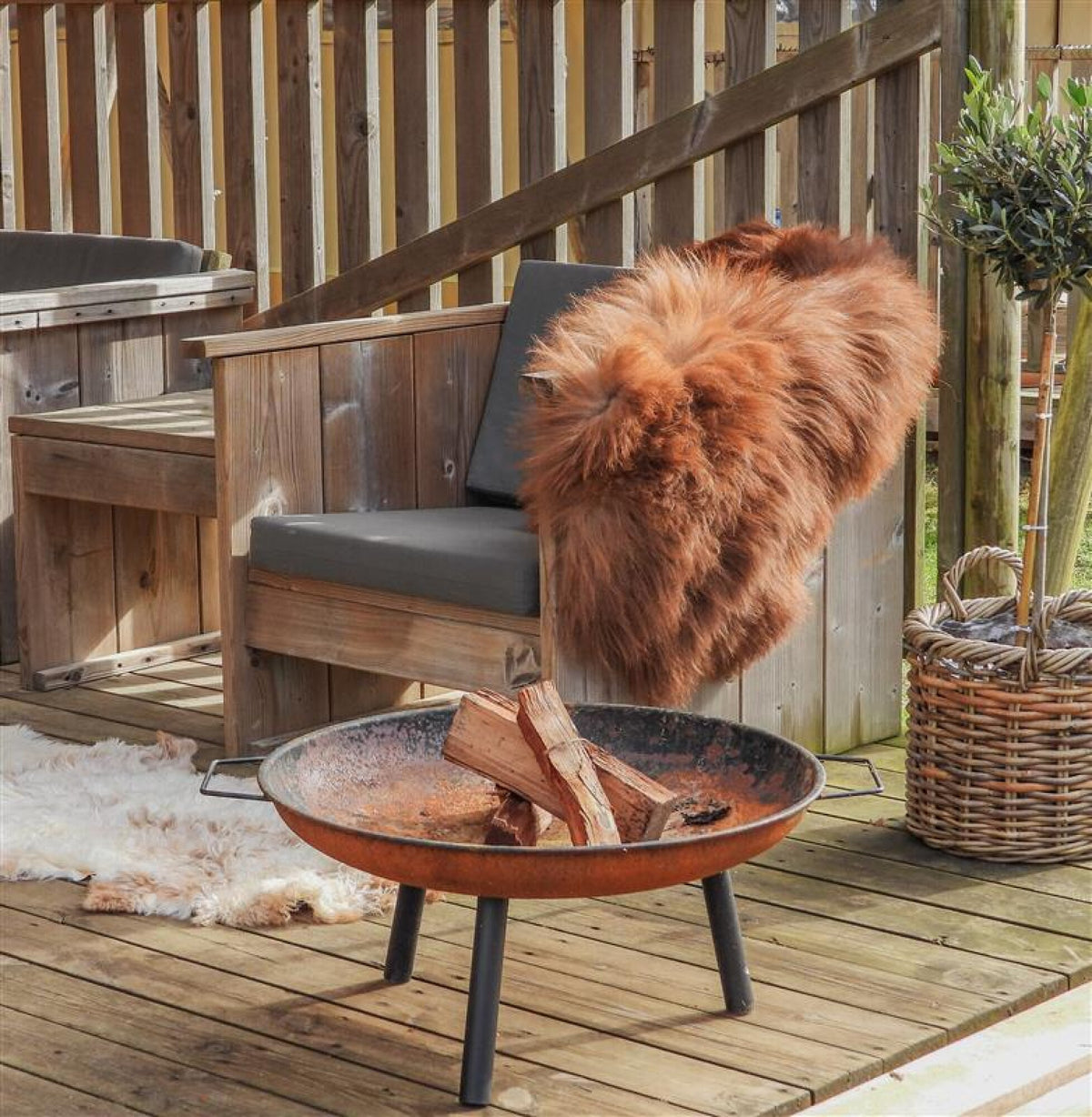 Eco Sheepskin | Mongolia | Natural Brown | approx. 35 in