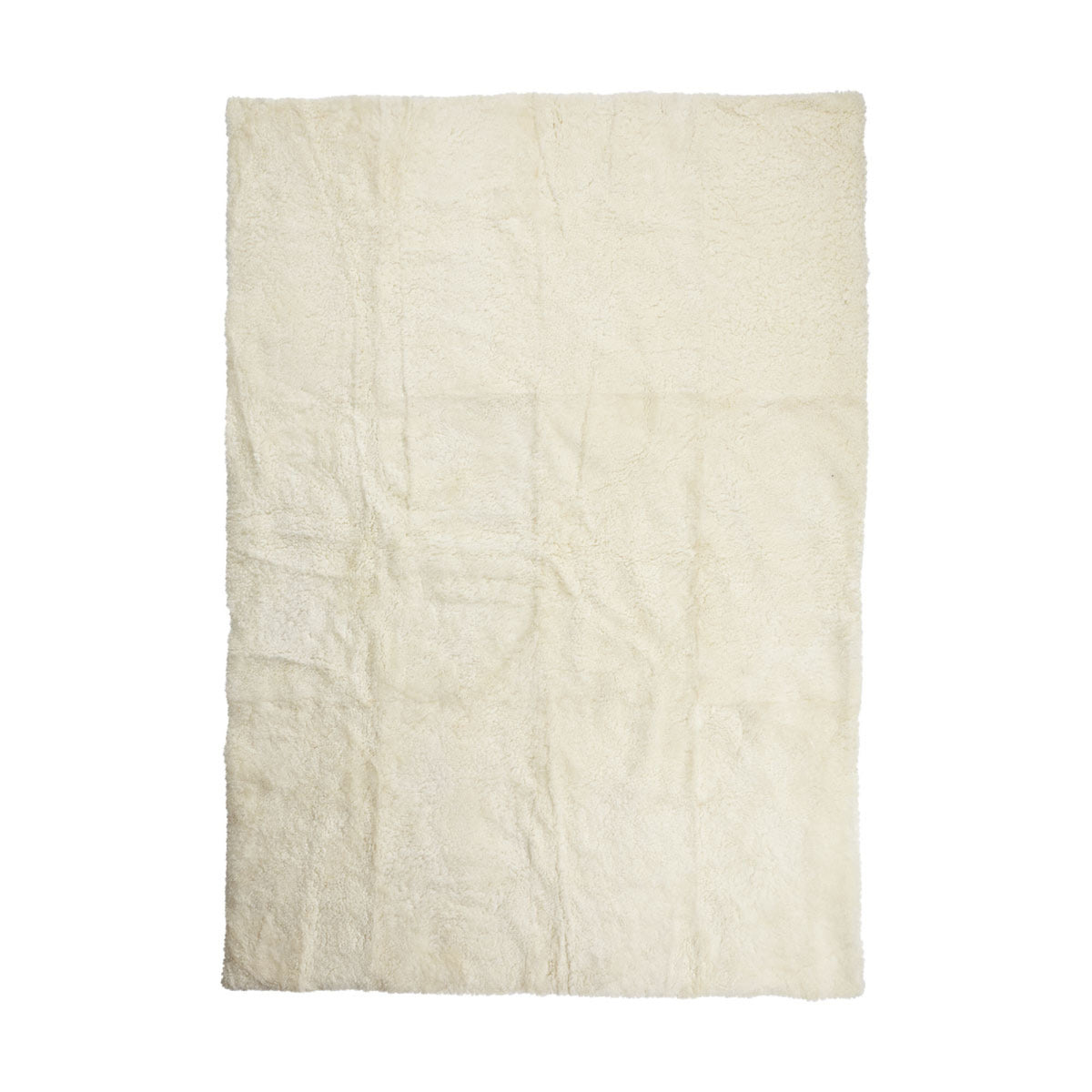 Short Wool Curly Sheepskin Design Rug Ivory / 79x118 in