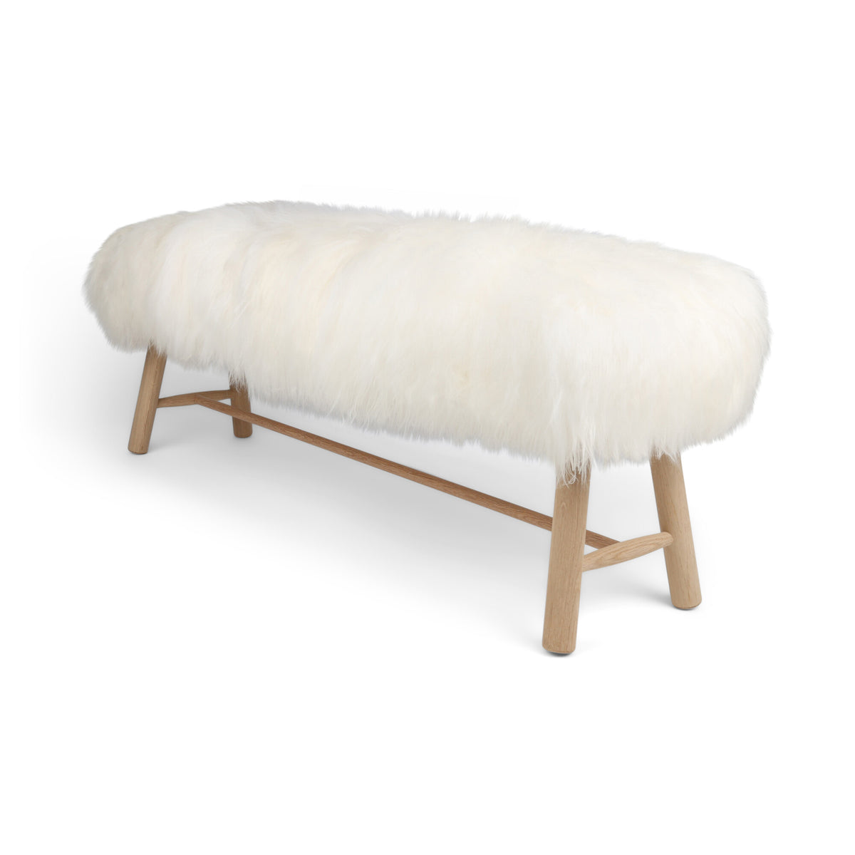 Bench with Icelandic Sheepskin | Oak Legs Off White / Oak Legs