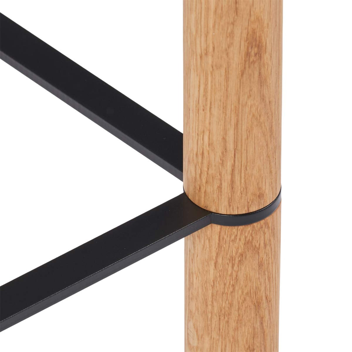 Emilia Bar Stool Pearl / Oak Legs w. Black Steel Frame