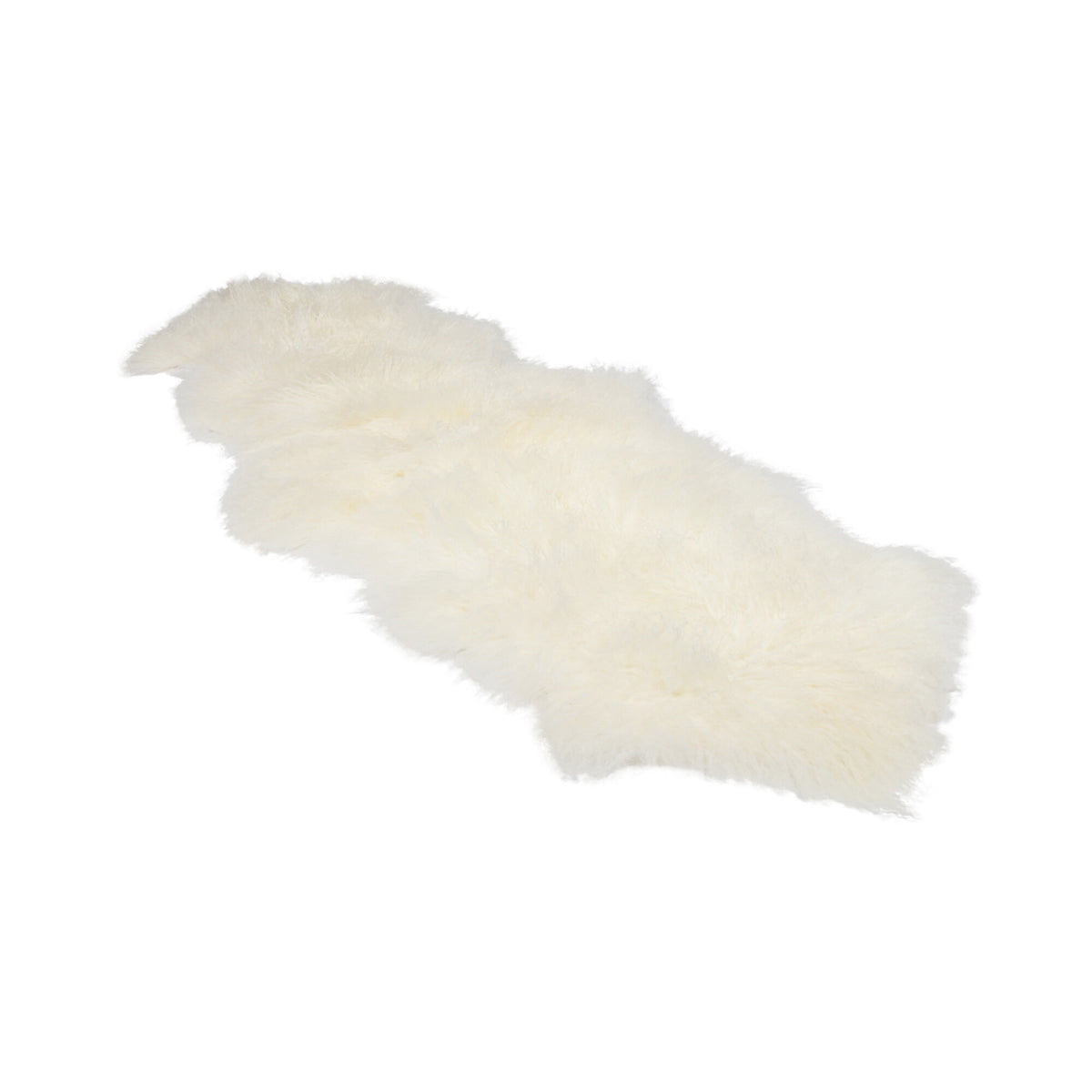 Mongolian Sheepskin 20x59 in ( 2 skins together) Ivory