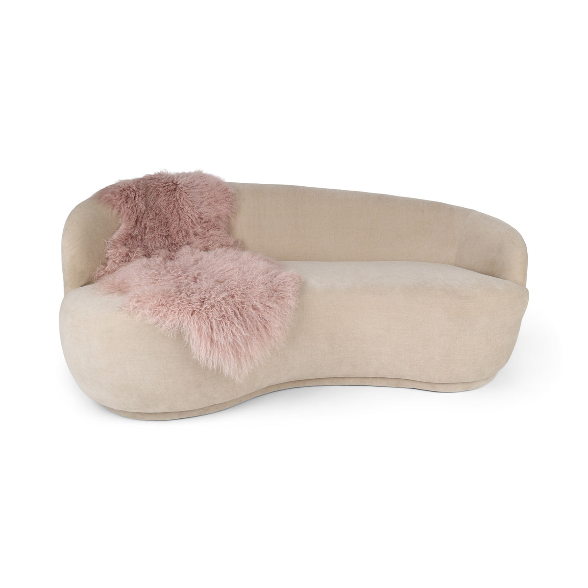 Double Mongolian Sheepskin | 59 x 22 in Old Rose