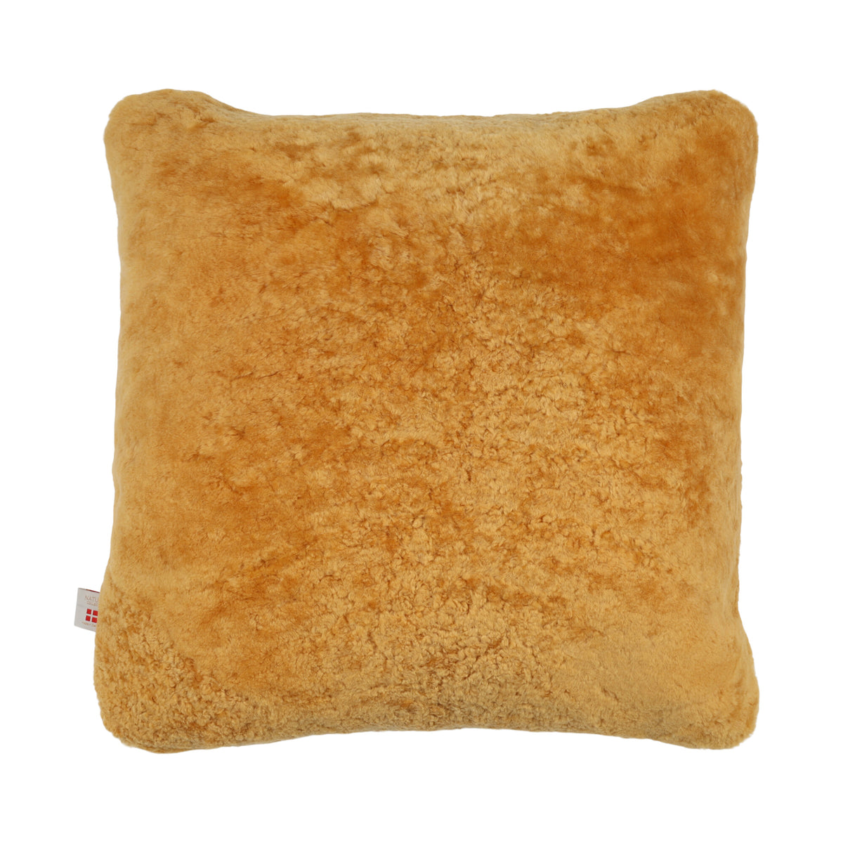 Premium Sheepskin Cushion | Long Wool | New Zealand | Doublesided Mustard Yellow / 16x16 in