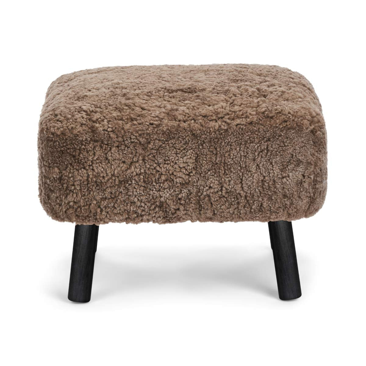 Emily Foot Rest | Short Wool Taupe / Black Beech Legs