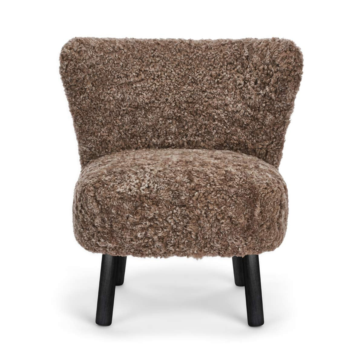 Emily Lounge Chair | Short Wool Taupe / Black Beech Legs