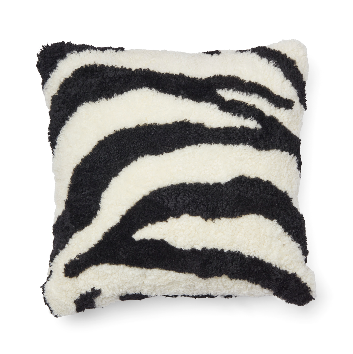 Zebra Cushion | Doublesided | 24x24 in Black/Ivory