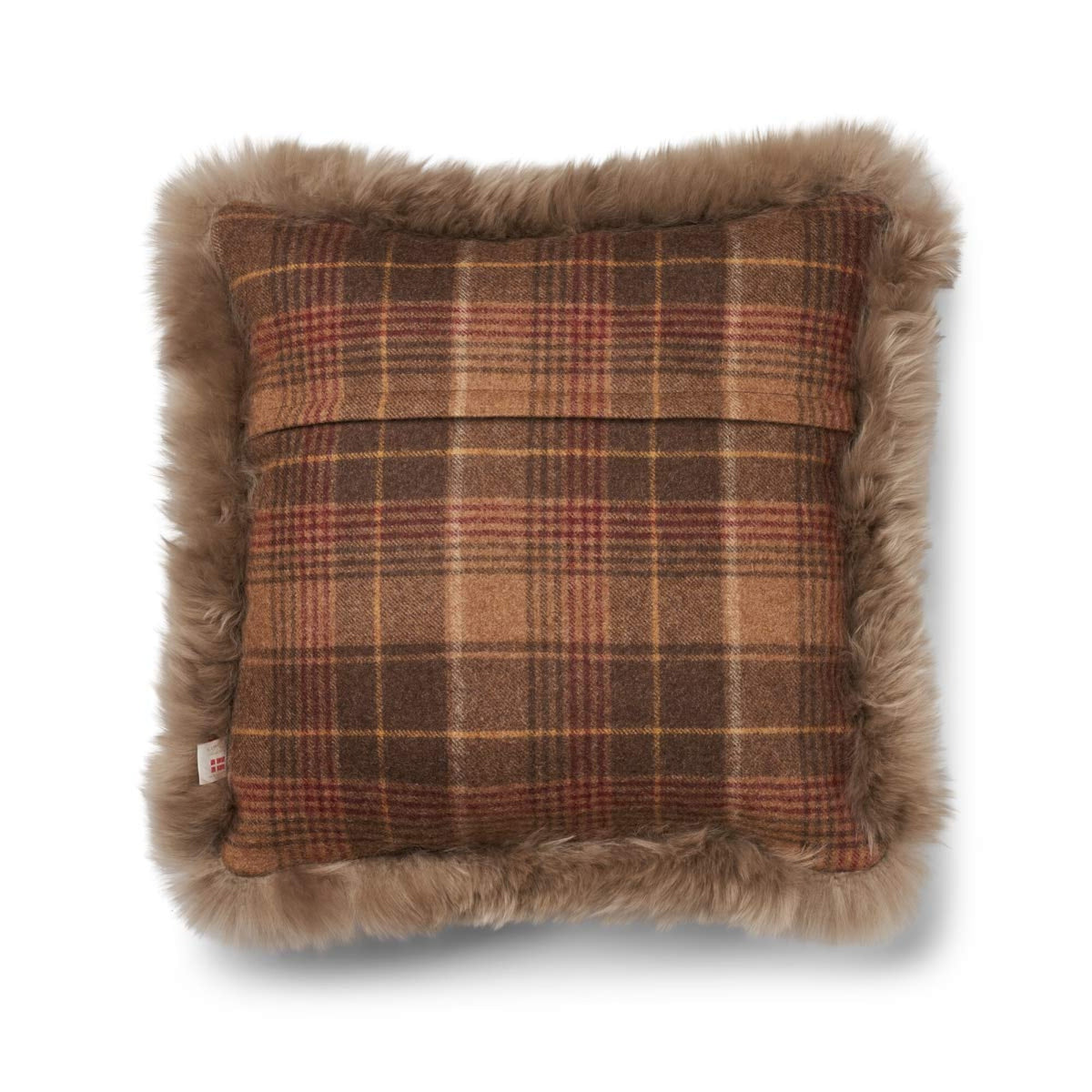 Wool Cushion | Doublesided | LW trim | 20x20 in | 13x20 in Cocoa-Dark Brown/Taupe / 20x20 in