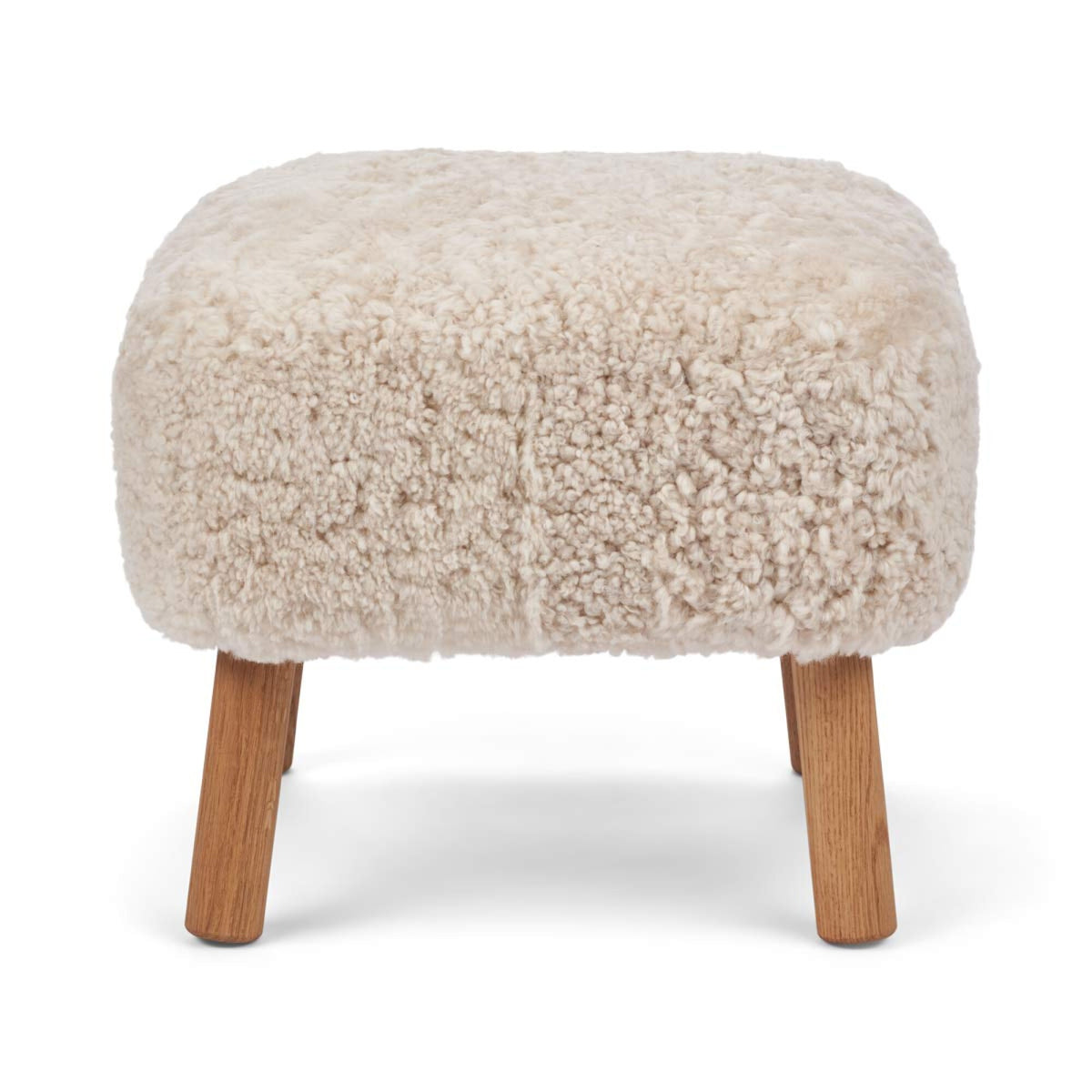 Emma Mini Foot Rest Pearl / Oak Legs