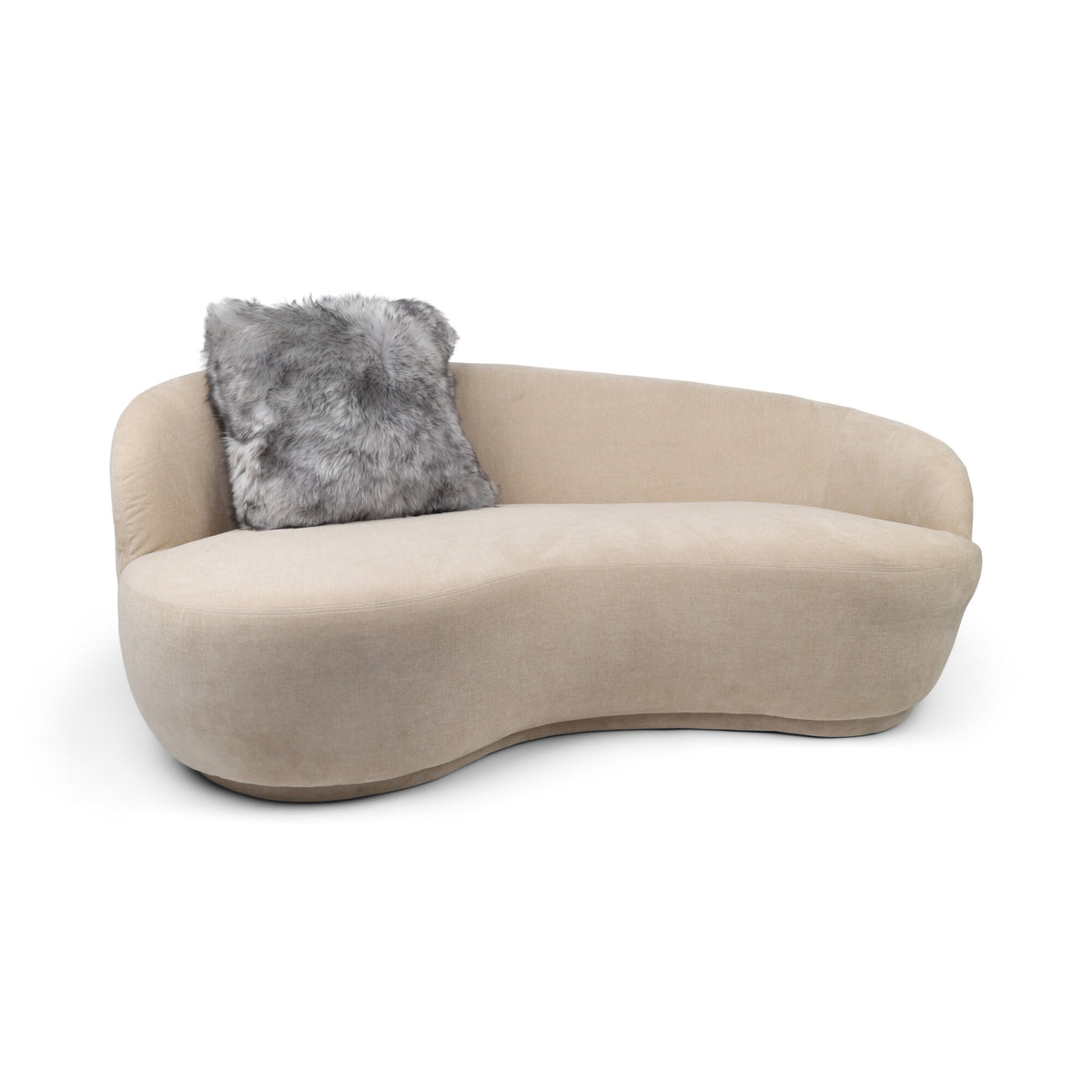 Toscana Lamb Cushion | Long Wool | Doublesided Light Grey / 16x16 in
