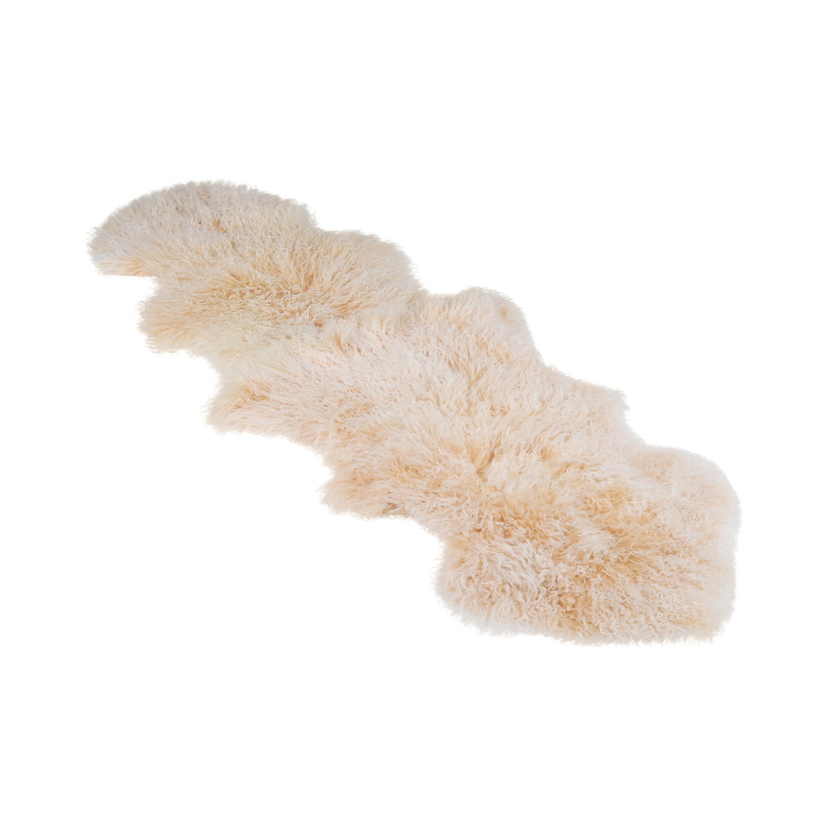 Double Mongolian Sheepskin | 59 x 22 in Arctic Sunrise