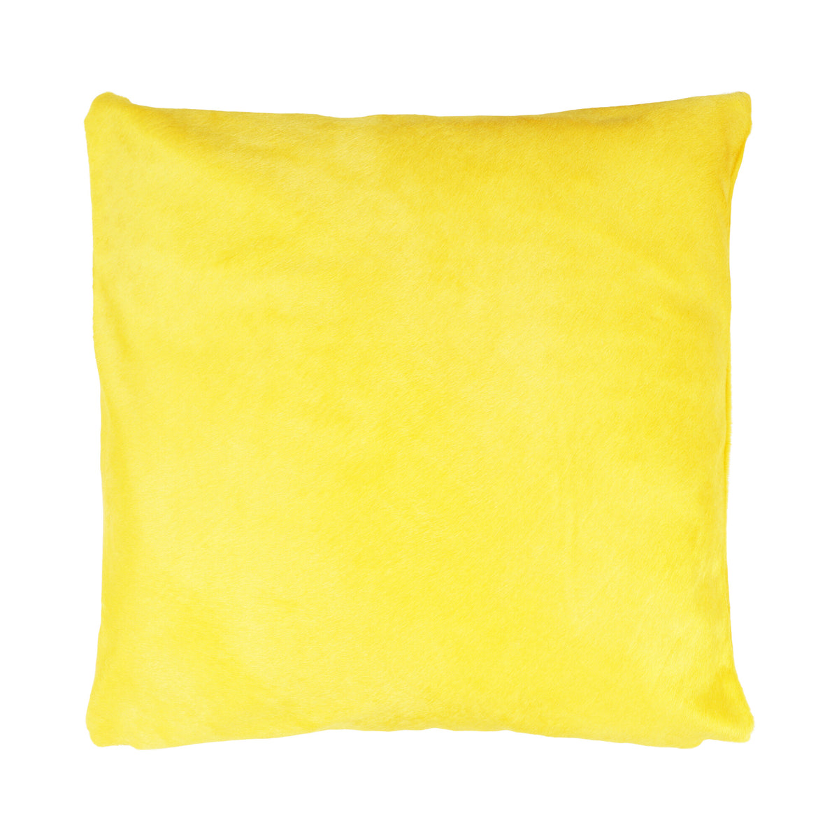Premium Cowhide Cushion | Doublesided Bright Yellow / 20x20 in