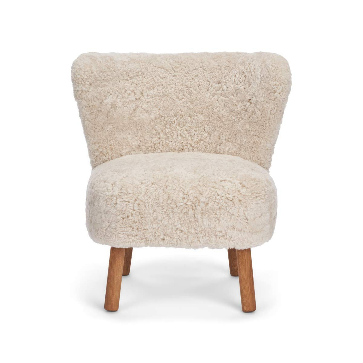 Emily Lounge Chair | Short Wool Pearl / Oak Legs