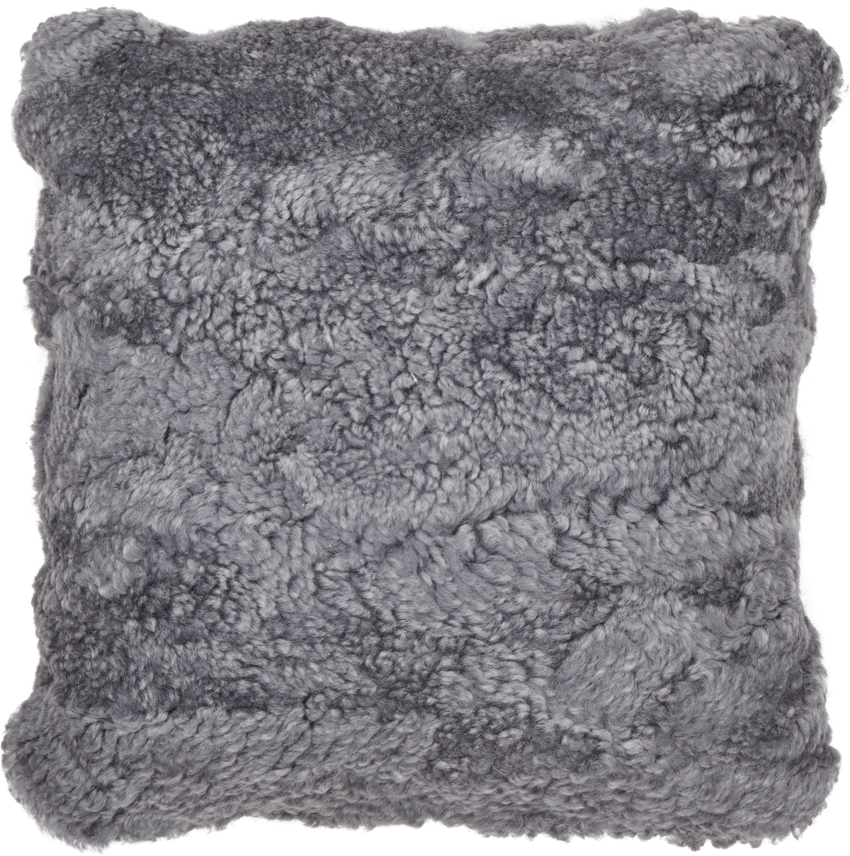 Short-Wool Sheepskin Cushion | Doublesided | 16x16 in  Light Grey