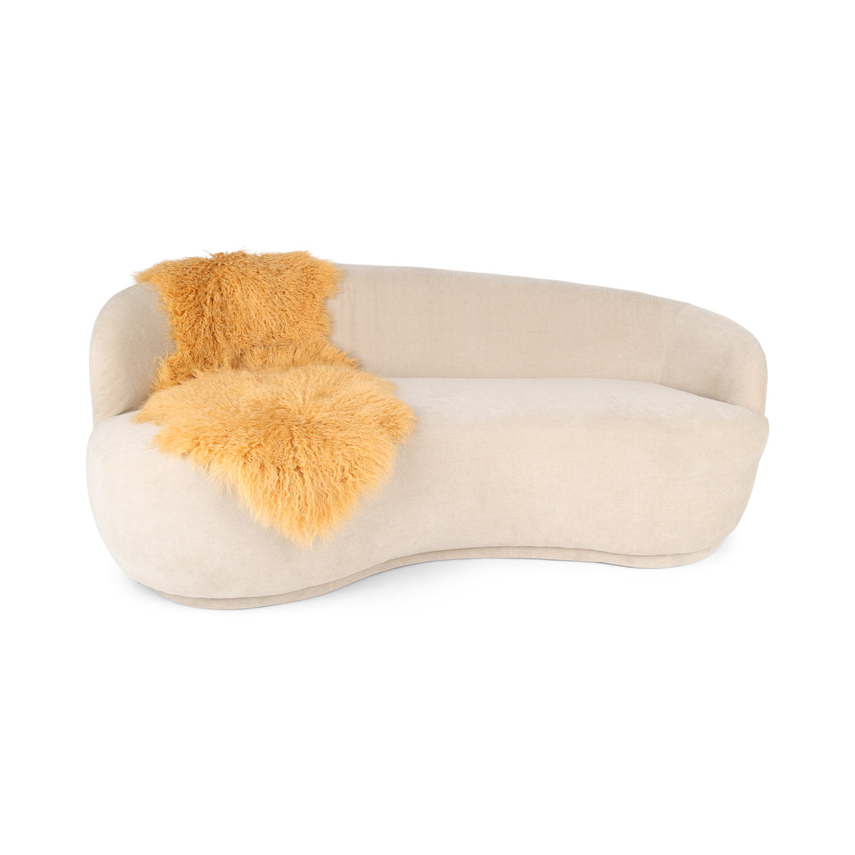Double Mongolian Sheepskin | 59 x 22 in Imperial Yellow