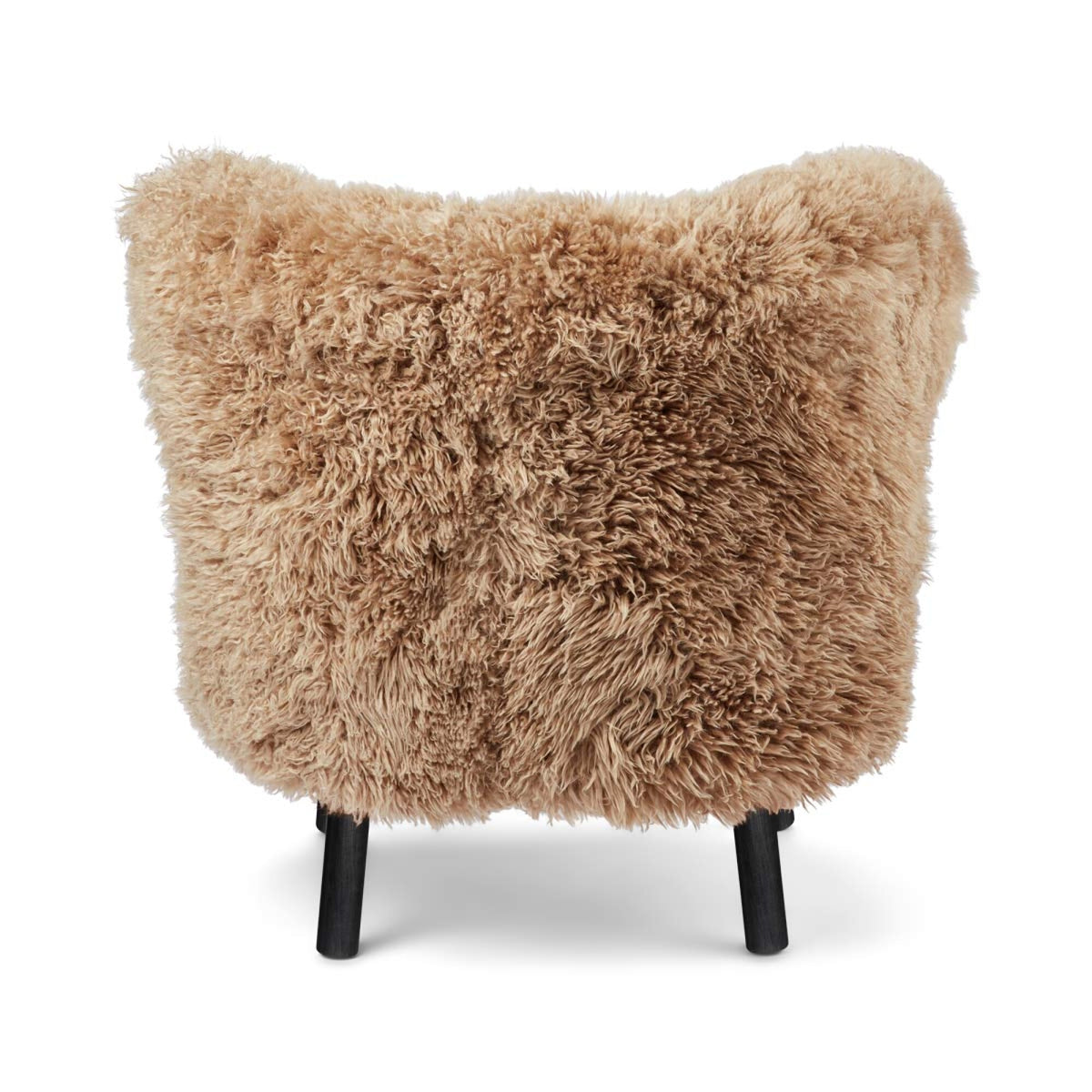 Emily Lounge Chair | Long Wool Honey / Black Beech Legs